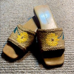 Handpainted sunflowers sandals